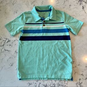 Mint Striped Short Sleeve Boys Polo